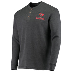 Tampa Bay Buccaneers Dunbrooke Logo Maverick Thermal Henley Long Sleeve T-Shirt Charcoal | NFL