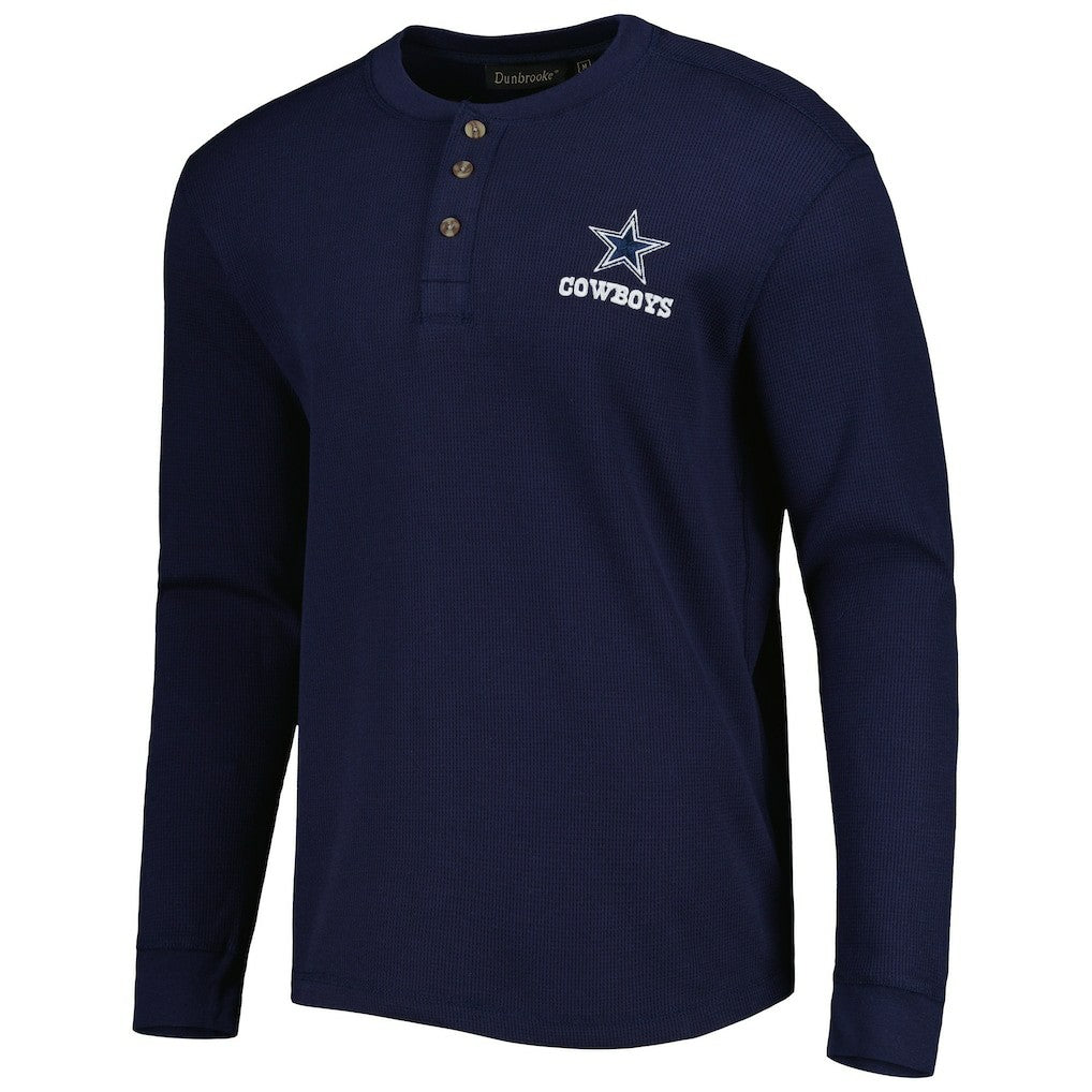Dallas Cowboys Maverick Thermal Henley Long Sleeve T-Shirt Navy | NFL