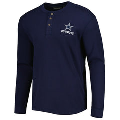 Dallas Cowboys Maverick Thermal Henley Long Sleeve T-Shirt Navy | NFL