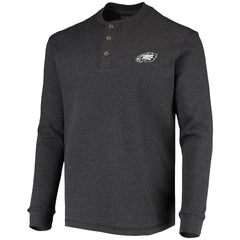 Philadelphia Eagles Dunbrooke Logo Maverick Thermal Henley Long Sleeve T-Shirt Charcoal | NFL