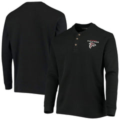 Atlanta Falcons Dunbrooke Logo Maverick Thermal Henley Long Sleeve T-Shirt Black | NFL