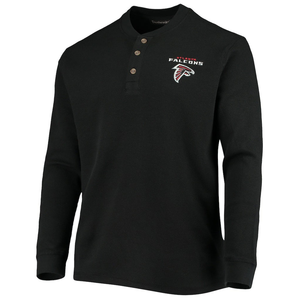 Atlanta Falcons Dunbrooke Logo Maverick Thermal Henley Long Sleeve T-Shirt Black | NFL