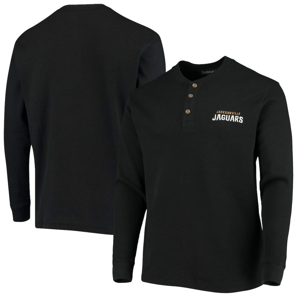Jacksonville Jaguars Dunbrooke Logo Maverick Thermal Henley Long Sleeve T-Shirt Black | NFL
