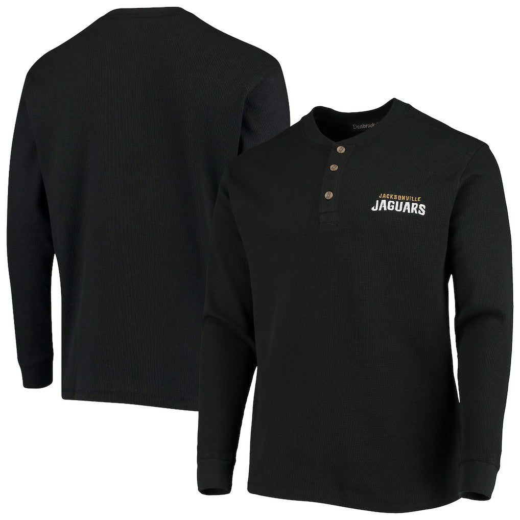 Jacksonville Jaguars Dunbrooke Logo Maverick Thermal Henley Long Sleeve T-Shirt Black | NFL
