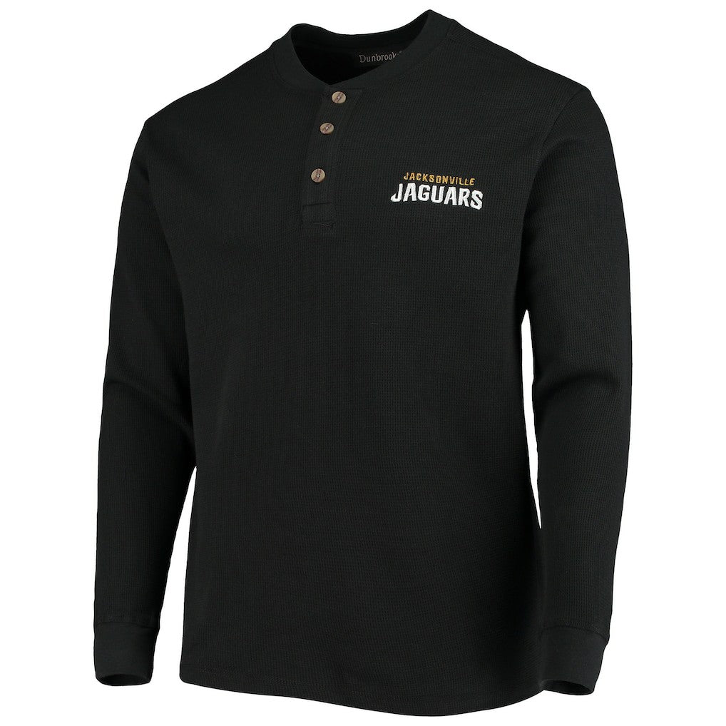 Jacksonville Jaguars Dunbrooke Logo Maverick Thermal Henley Long Sleeve T-Shirt Black | NFL