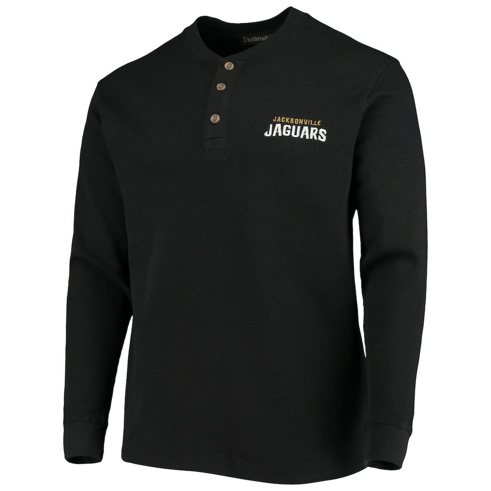 Jacksonville Jaguars Dunbrooke Logo Maverick Thermal Henley Long Sleeve T-Shirt Black | NFL