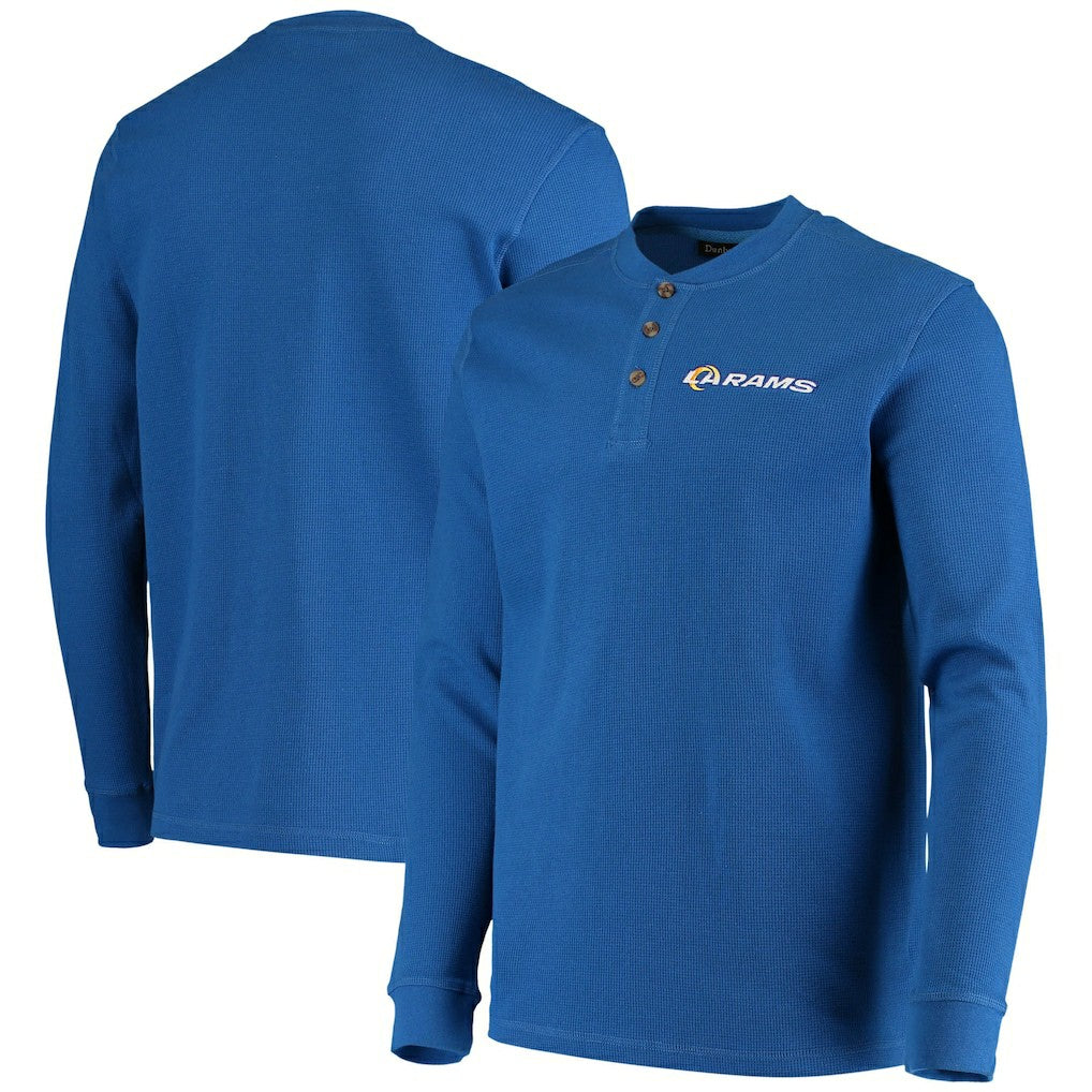 Los Angeles Rams Dunbrooke Logo Maverick Thermal Henley Long Sleeve T-Shirt Royal | NFL