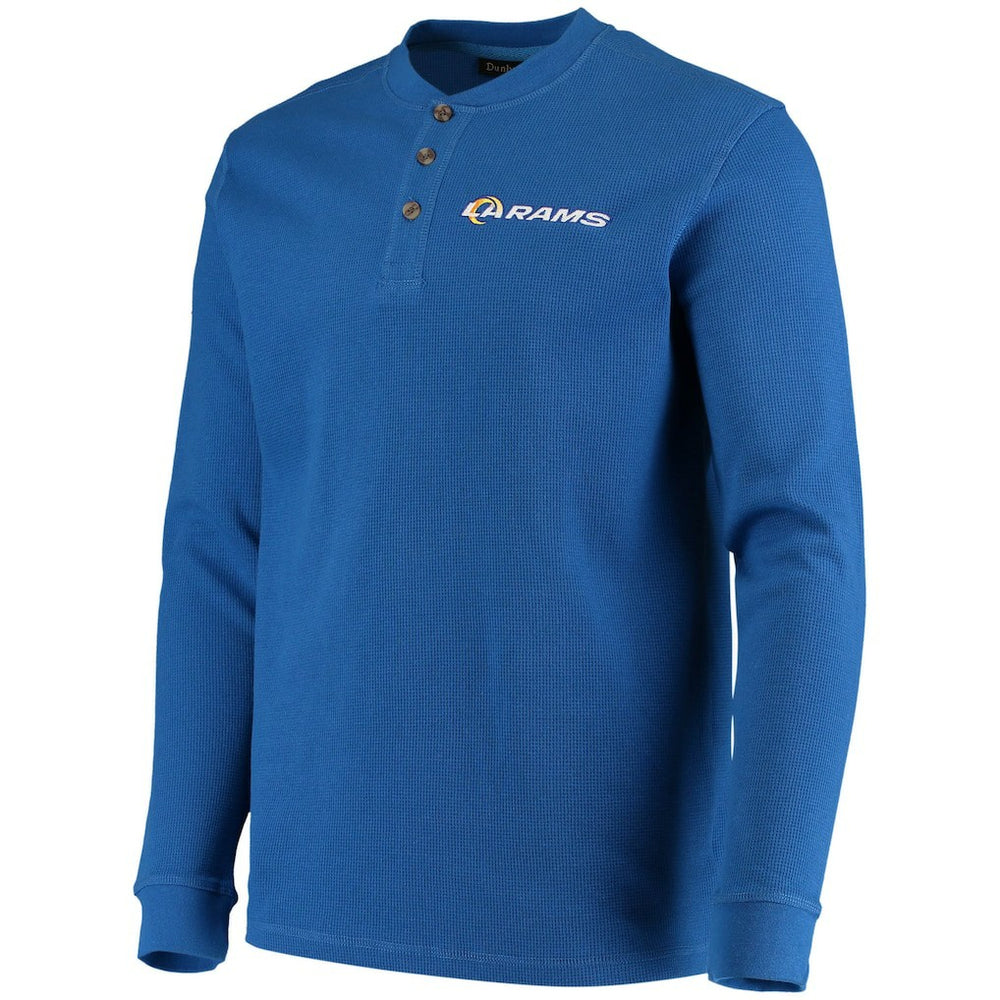 Los Angeles Rams Dunbrooke Logo Maverick Thermal Henley Long Sleeve T-Shirt Royal | NFL