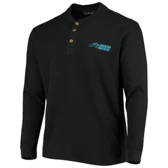 Carolina Panthers Dunbrooke Logo Maverick Thermal Henley Long Sleeve T-Shirt Black | NFL