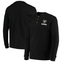 Las Vegas Raiders Dunbrooke Logo Maverick Thermal Henley Long Sleeve T-Shirt Black | NFL