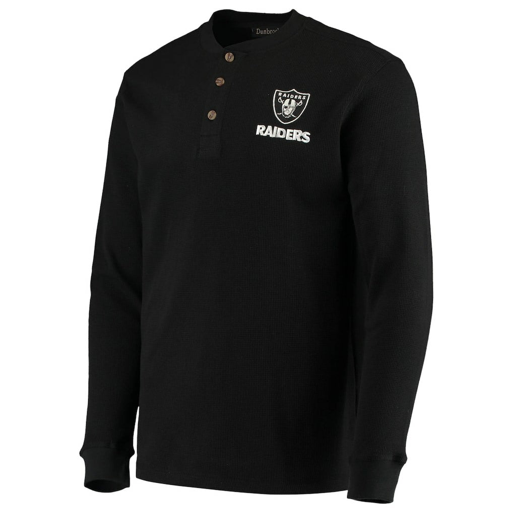 Las Vegas Raiders Dunbrooke Logo Maverick Thermal Henley Long Sleeve T-Shirt Black | NFL