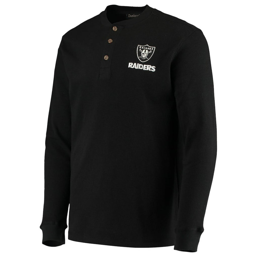 Las Vegas Raiders Dunbrooke Logo Maverick Thermal Henley Long Sleeve T-Shirt Black | NFL