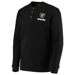 Las Vegas Raiders Dunbrooke Logo Maverick Thermal Henley Long Sleeve T-Shirt Black | NFL