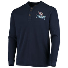 Tennessee Titans Dunbrooke Logo Maverick Thermal Henley Long Sleeve T-Shirt Navy | NFL