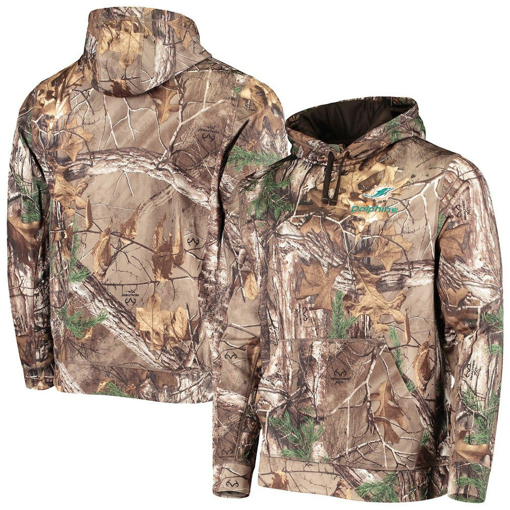 Miami Dolphins Dunbrooke Circle Champion Tech Fleece Pullover Hoodie Realtree Camo | NFL