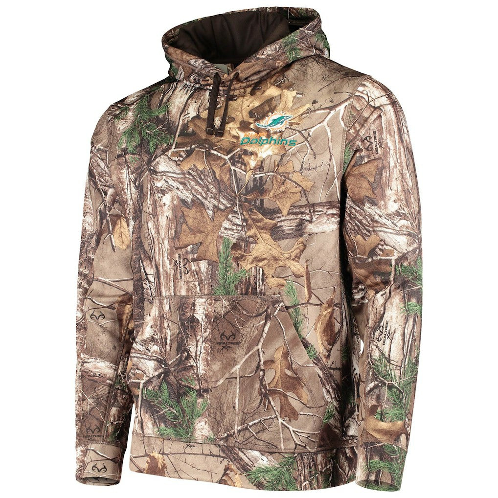 Miami Dolphins Dunbrooke Circle Champion Tech Fleece Pullover Hoodie Realtree Camo | NFL