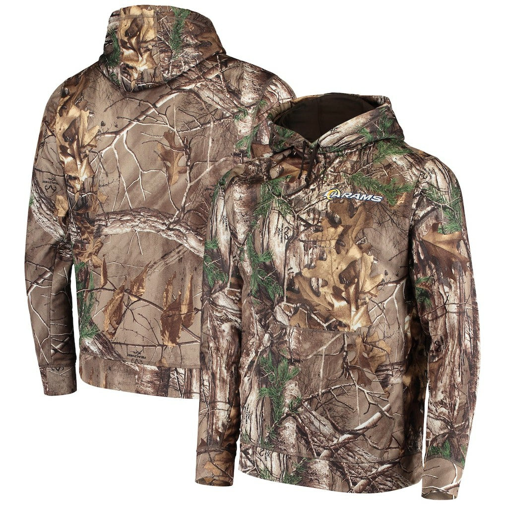 Los Angeles Rams Dunbrooke Circle Champion Tech Fleece Pullover Hoodie Realtree Camo | NFL
