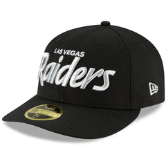 Las Vegas Raiders New Era Omaha Script Low Profile 59FIFTY Fitted Hat Black | NFL