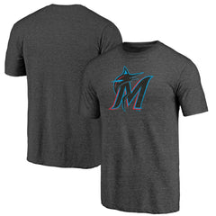 Miami Marlins Weathered Official Logo Tri-Blend T-Shirt - MLB
