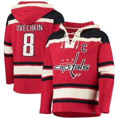 Alexander Ovechkin Washington Capitals '47 Player Name & Number Lacer Pullover Hoodie - Red - NHL