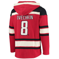 Alexander Ovechkin Washington Capitals '47 Player Name & Number Lacer Pullover Hoodie - Red - NHL