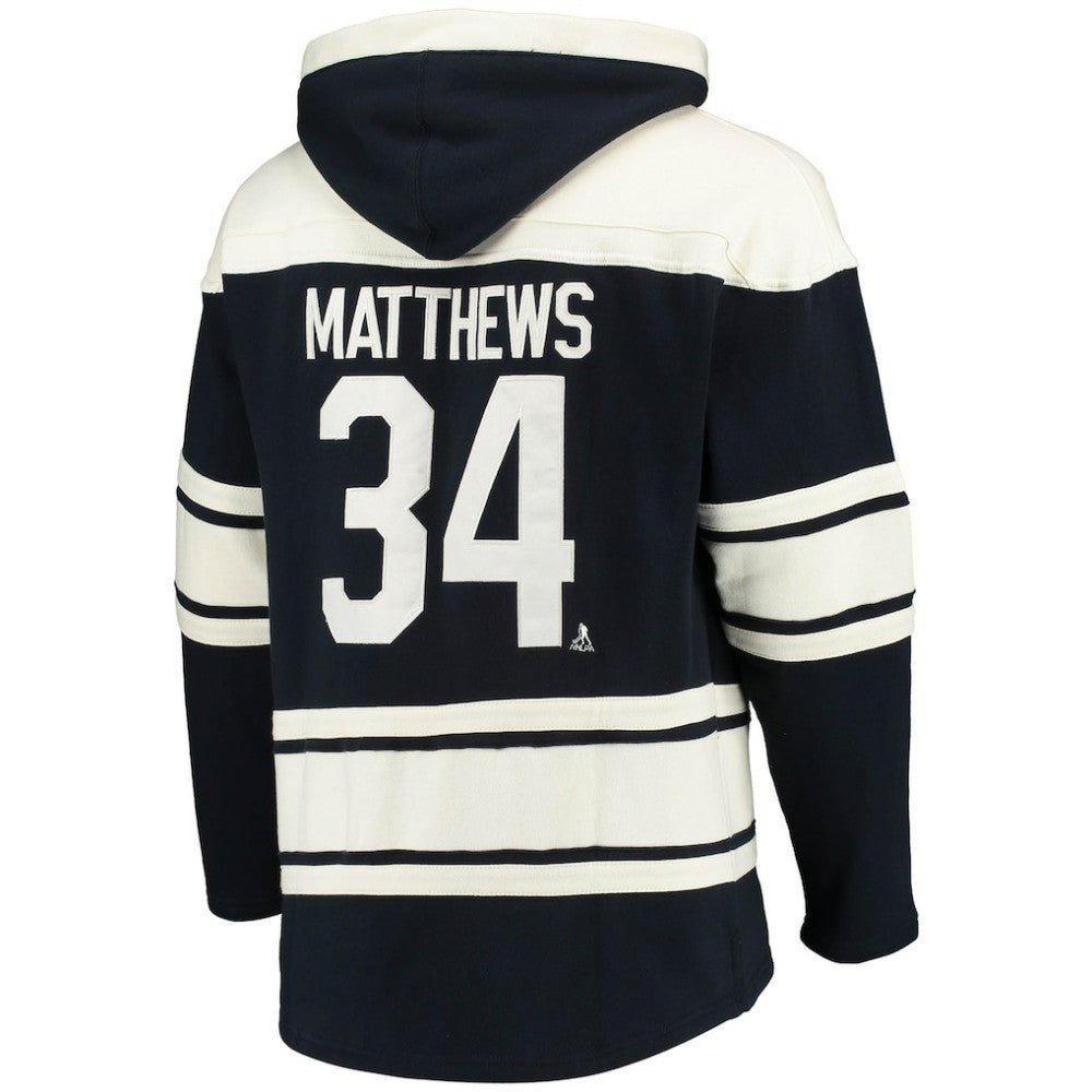 Auston Matthews Toronto Maple Leafs '47 Player Name & Number Lacer Pullover Hoodie - Blue - NHL