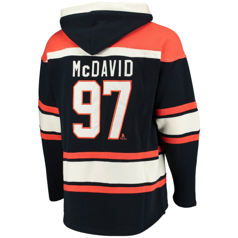Connor McDavid Edmonton Oilers '47 Player Name & Number Lacer Pullover Hoodie - Navy - NHL