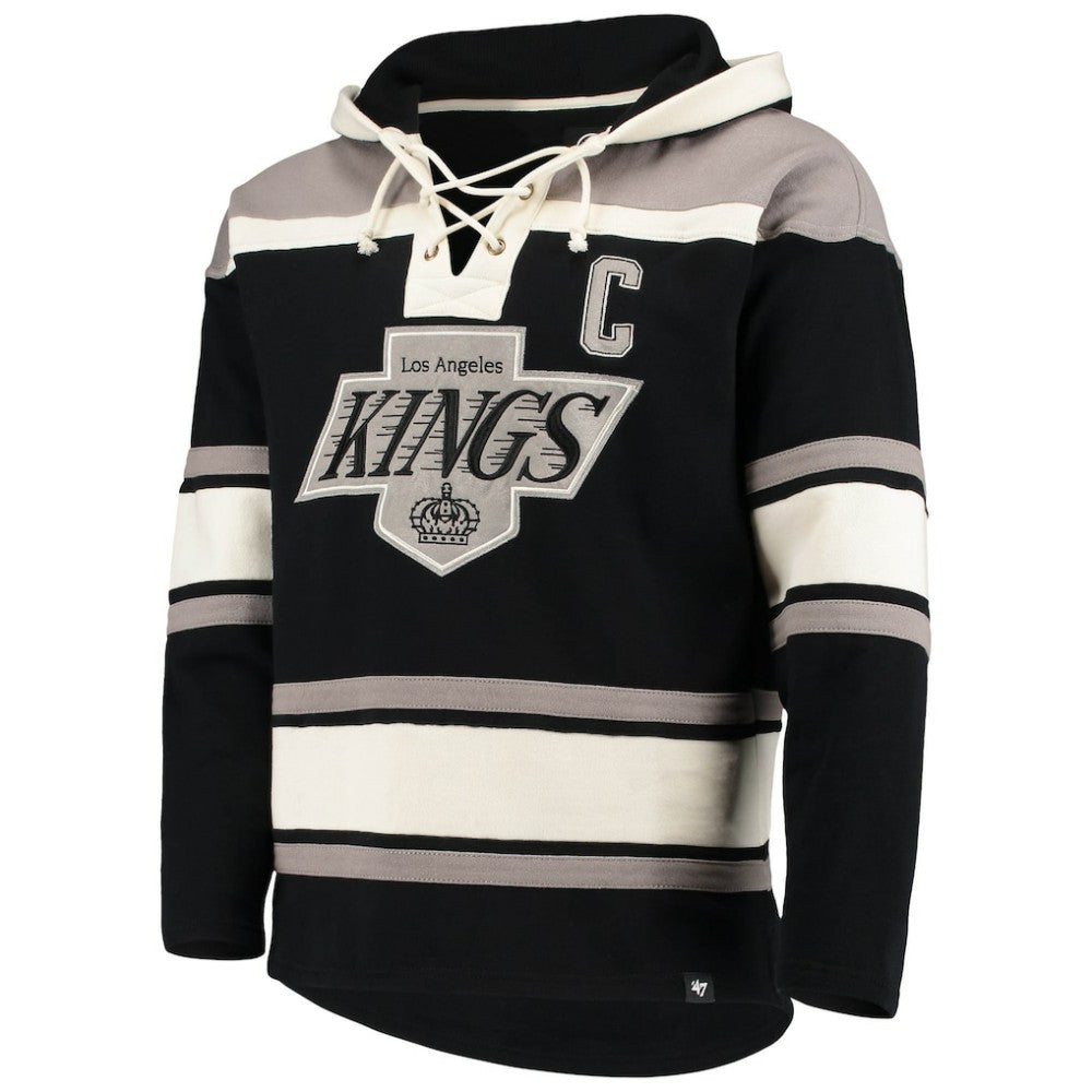 Wayne Gretzky Los Angeles Kings '47 Retired Player Name & Number Lacer Pullover Hoodie - Black - NHL