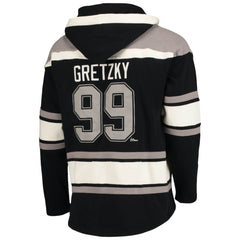 Wayne Gretzky Los Angeles Kings '47 Retired Player Name & Number Lacer Pullover Hoodie - Black - NHL
