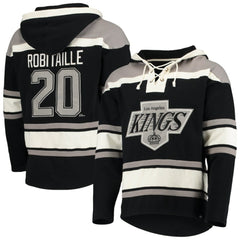 Luc Robitaille Los Angeles Kings '47 Retired Player Name & Number Lacer Pullover Hoodie - Black - NHL