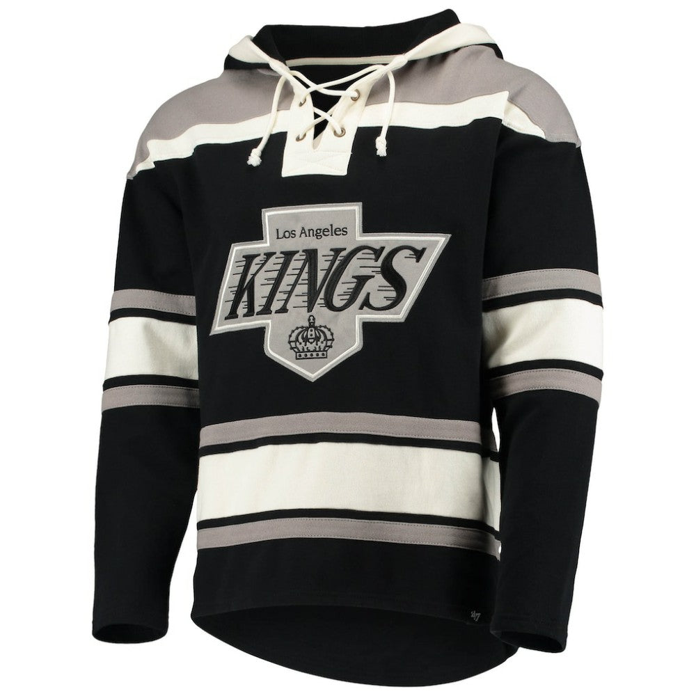Luc Robitaille Los Angeles Kings '47 Retired Player Name & Number Lacer Pullover Hoodie - Black - NHL