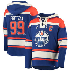 Wayne Gretzky Edmonton Oilers '47 Retired Player Name & Number Lacer Pullover Hoodie - Royal - NHL