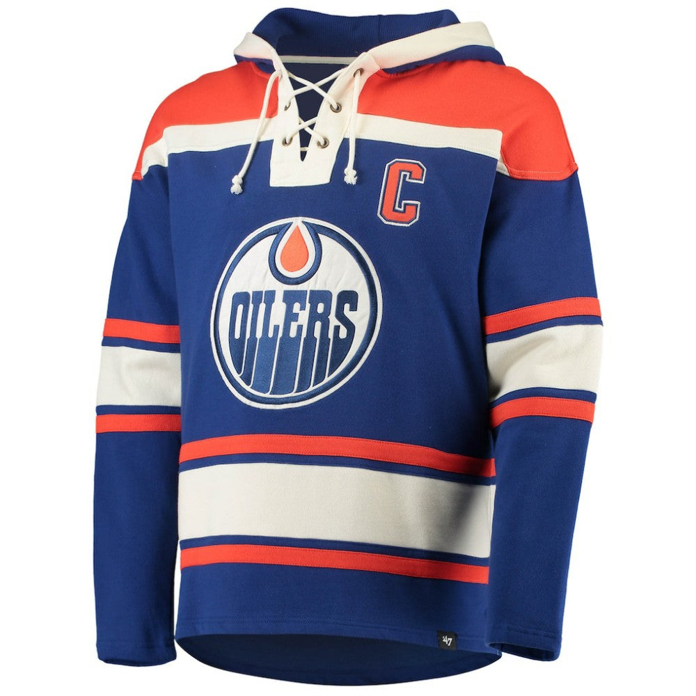 Wayne Gretzky Edmonton Oilers '47 Retired Player Name & Number Lacer Pullover Hoodie - Royal - NHL