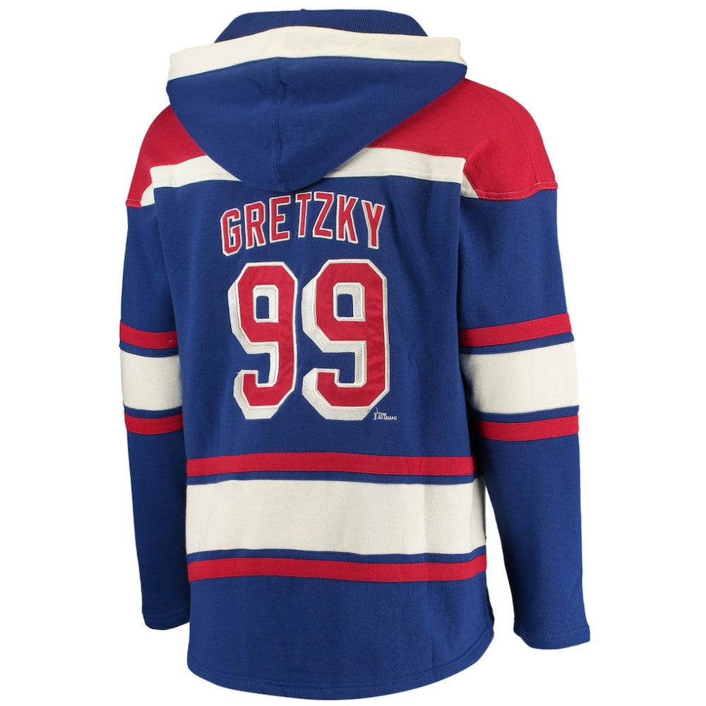 Wayne Gretzky New York Rangers '47 Retired Player Name & Number Lacer Pullover Hoodie - Blue - NHL