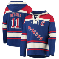 Mark Messier New York Rangers '47 Retired Player Name & Number Lacer Pullover Hoodie - Blue - NHL