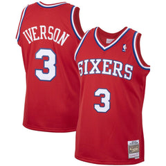 Allen Iverson Philadelphia 76ers 2002/03 Hardwood Classics Swingman Jersey Red - NBA
