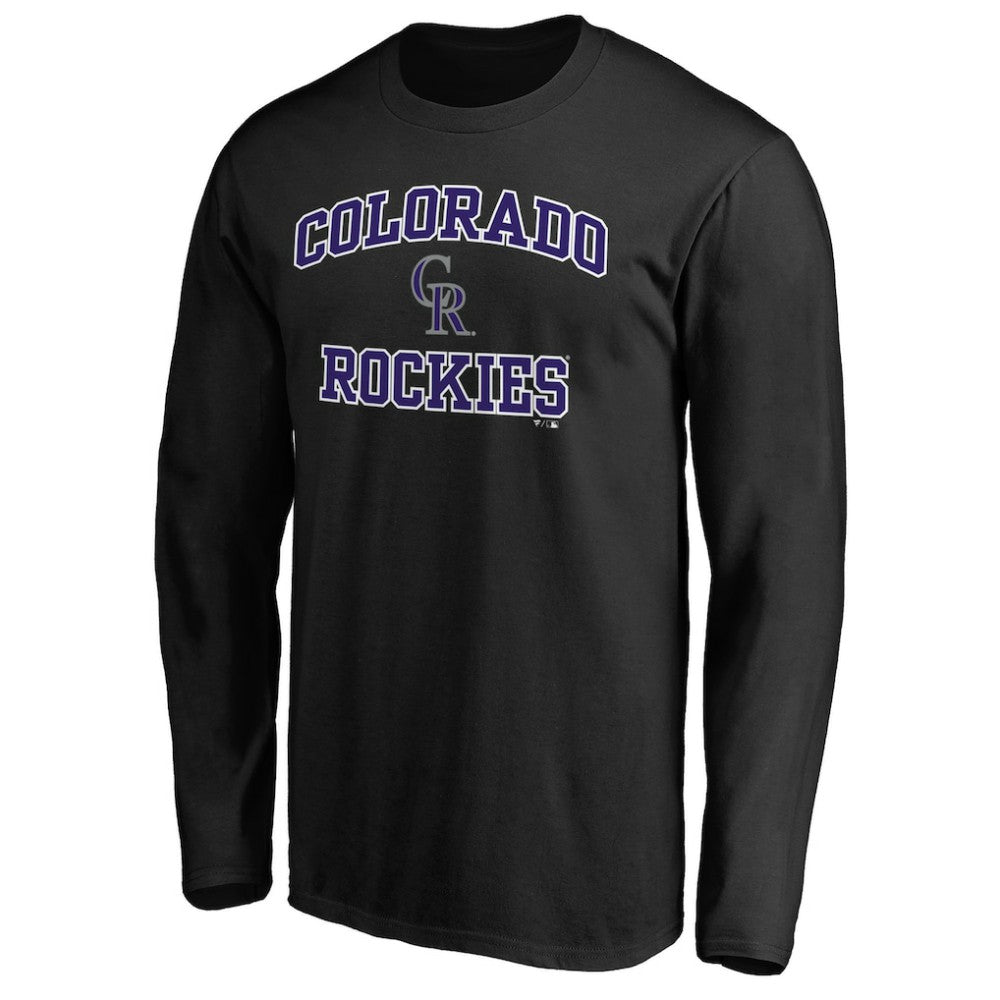 Men's Black Colorado Rockies Team Heart & Soul Long Sleeve T-Shirt T-shirts - MLB