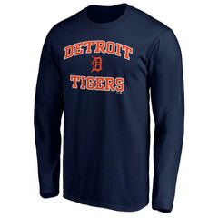 Men's Navy Detroit Tigers Team Heart & Soul Long Sleeve T-Shirt T-shirts - MLB