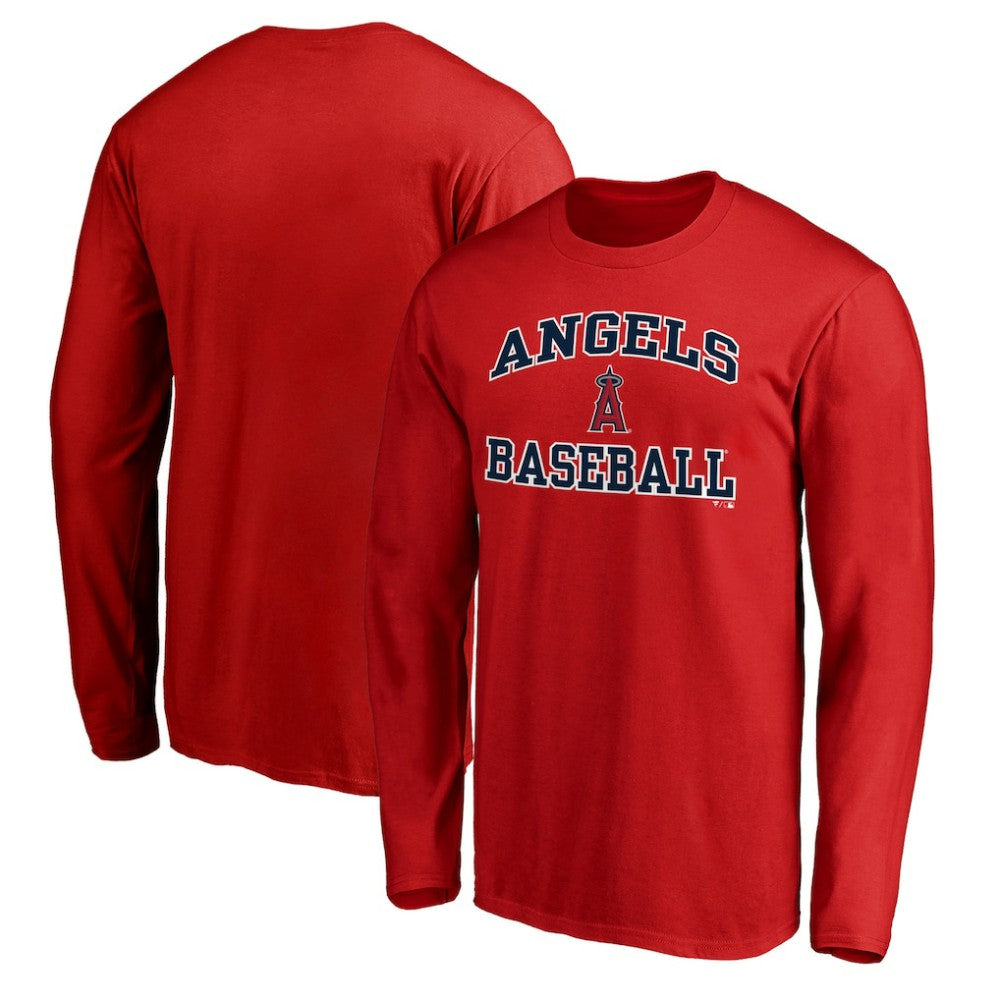 Men's Red Los Angeles Angels Team Heart & Soul Long Sleeve T-Shirt T-shirts - MLB