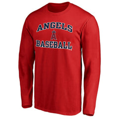 Men's Red Los Angeles Angels Team Heart & Soul Long Sleeve T-Shirt T-shirts - MLB