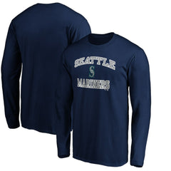 Men's Navy Seattle Mariners Team Heart & Soul Long Sleeve T-Shirt T-shirts - MLB