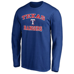 Men's Royal Texas Rangers Team Heart & Soul Long Sleeve T-Shirt T-shirts - MLB