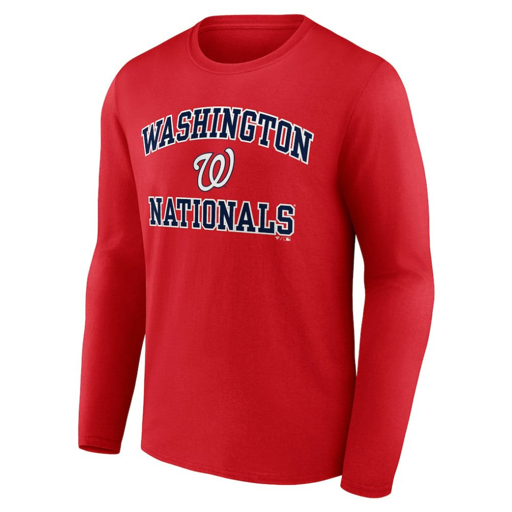 Men's Red Washington Nationals Team Heart & Soul Long Sleeve T-Shirt T-shirts - MLB