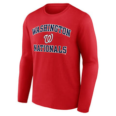 Men's Red Washington Nationals Team Heart & Soul Long Sleeve T-Shirt T-shirts - MLB