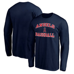 Men's Navy Los Angeles Angels Team Heart & Soul Long Sleeve T-Shirt T-shirts - MLB