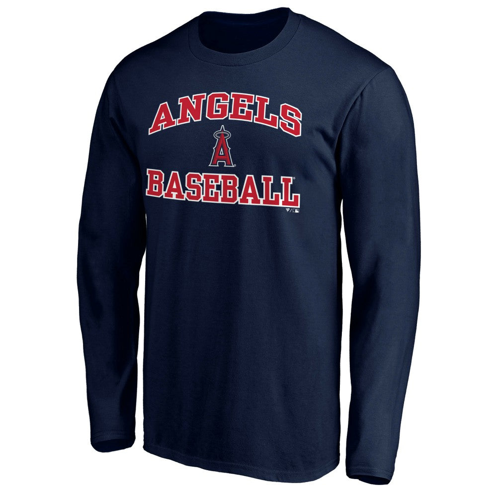 Men's Navy Los Angeles Angels Team Heart & Soul Long Sleeve T-Shirt T-shirts - MLB