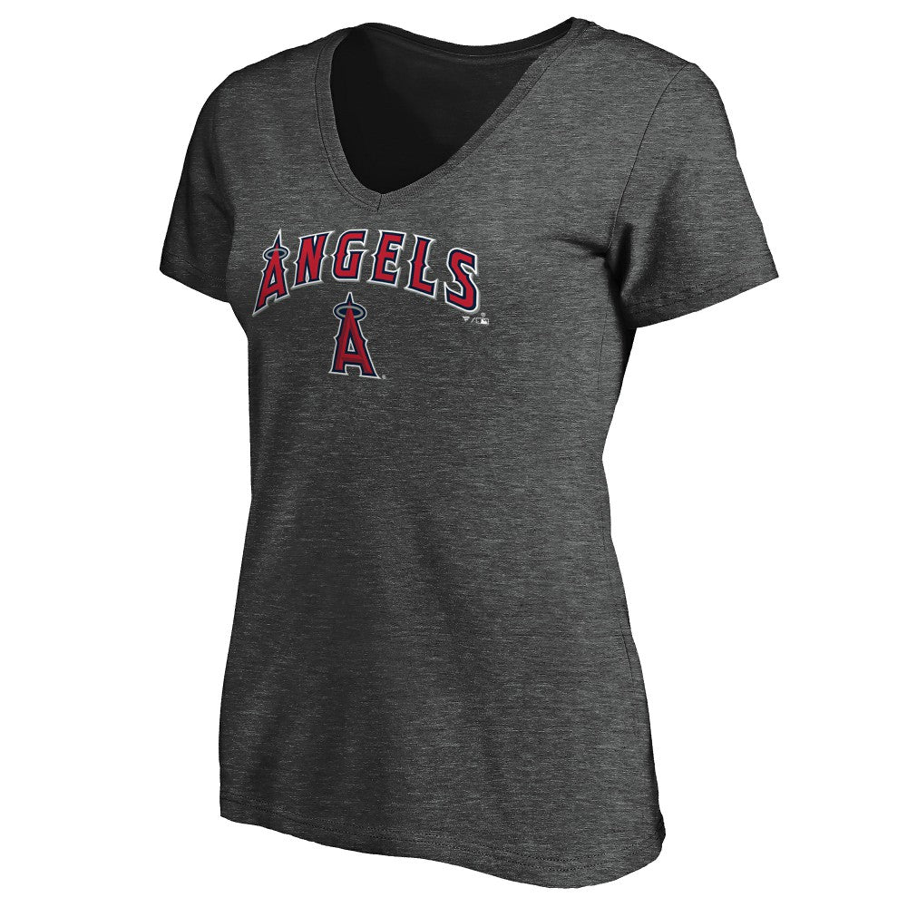 Los Angeles Angels Fanatics Women's Team Logo Lockup V-Neck T-Shirt - MLB