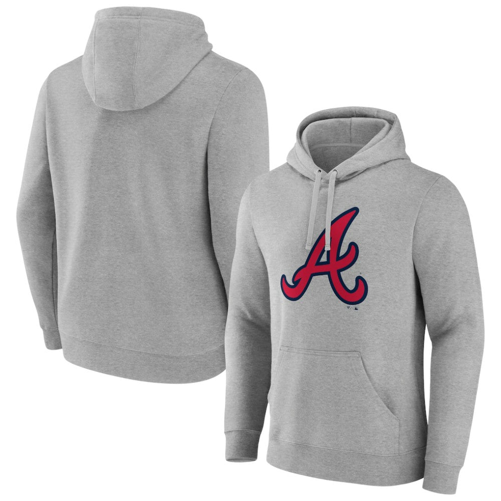 Atlanta Braves Official Logo Fitted Pullover Hoodie - MLB