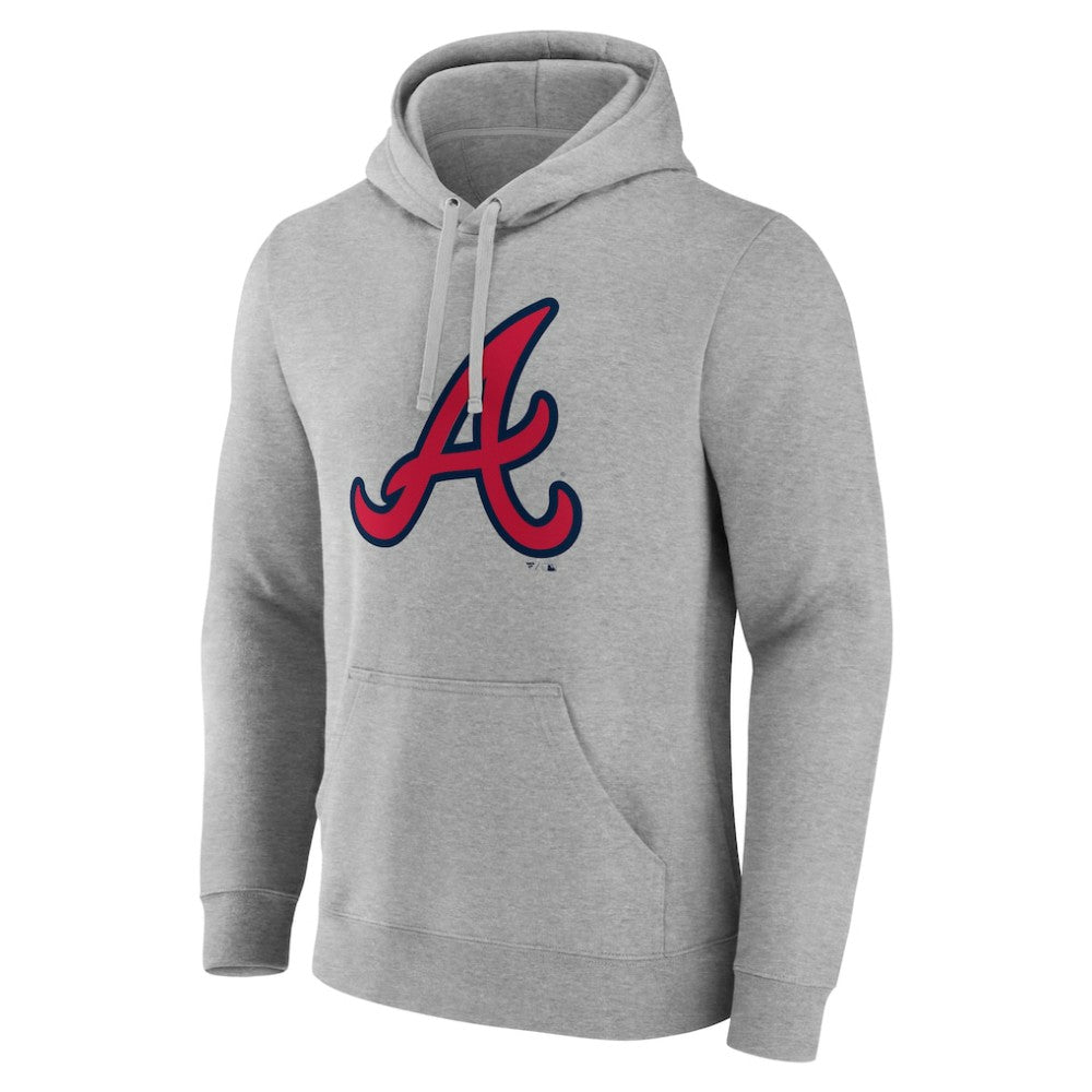 Atlanta Braves Official Logo Fitted Pullover Hoodie - MLB