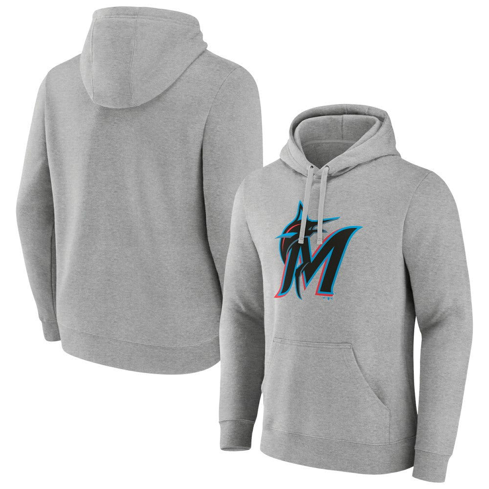 Miami Marlins Official Logo Fitted Pullover Hoodie - MLB